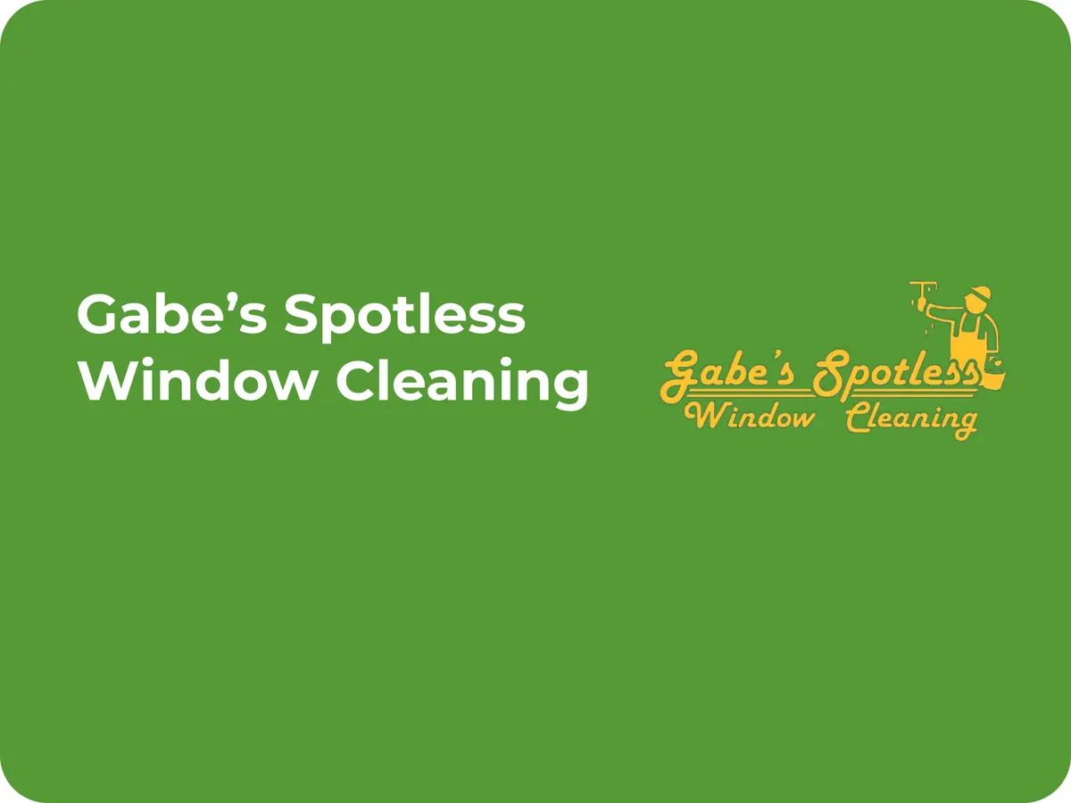 Gabe's Spotless Window Cleaning logo on a green background